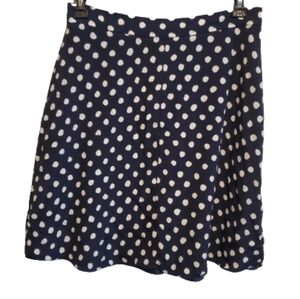 Kate Spade Navy and White Polka Dot A-Line Skirt Size 12
